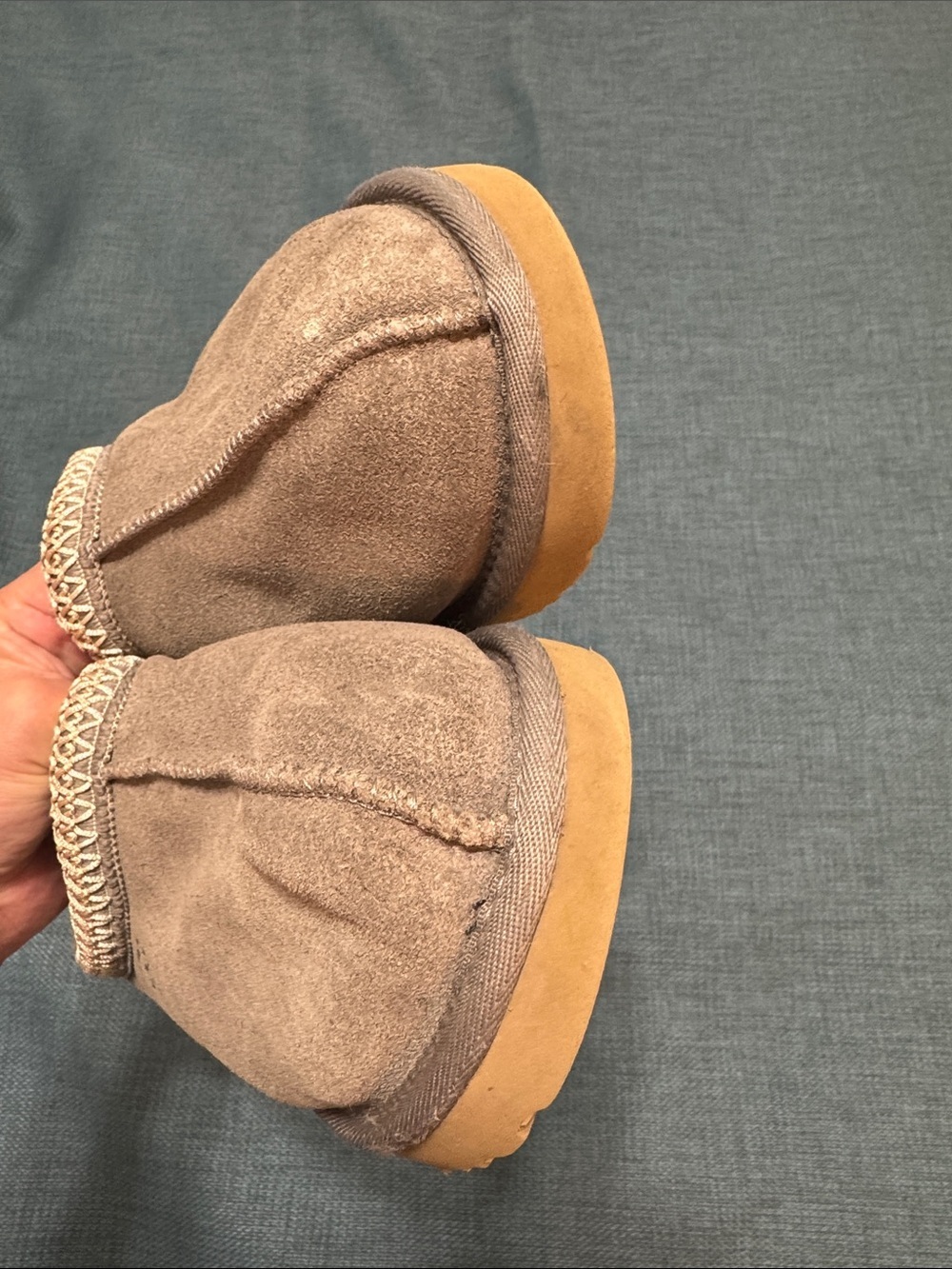 UGG Tasman slippers Women's Size 9 Grey Tan Slip-on Style 5955 - Picture 8 of 13